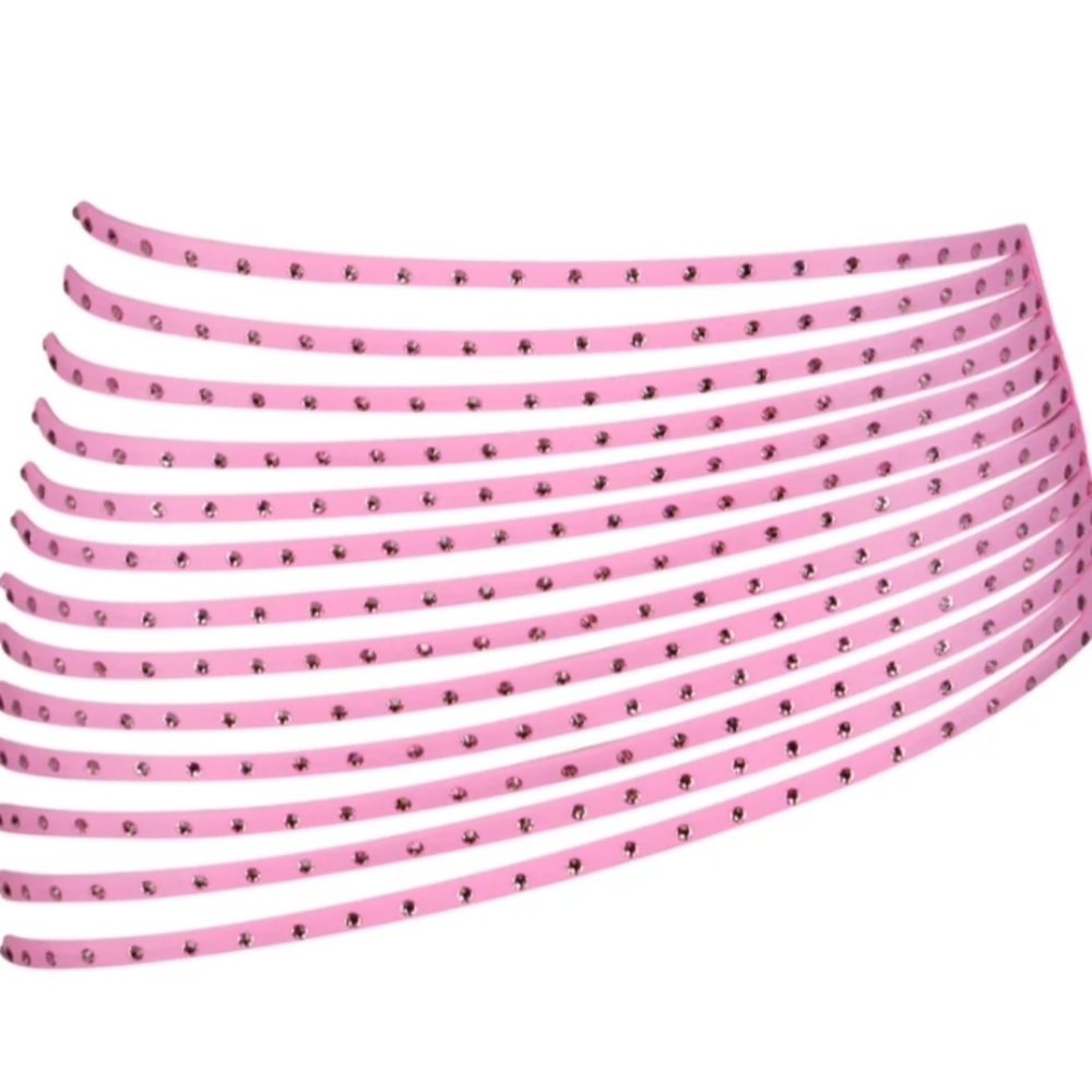 Skims swims limited edition light pink rhinestone swim strappy skirt size XXS